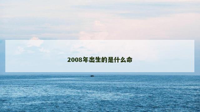 2008年出生的是什么命