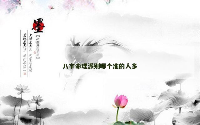 八字命理派别哪个准的人多