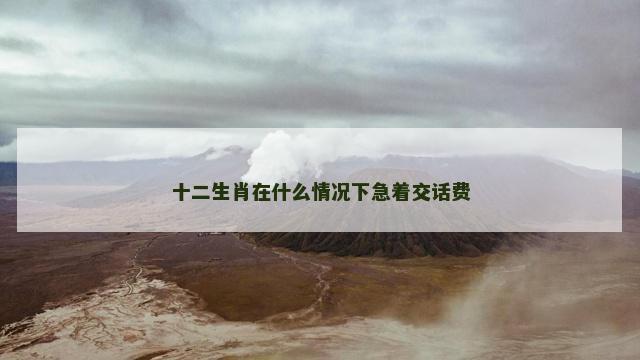 十二生肖在什么情况下急着交话费