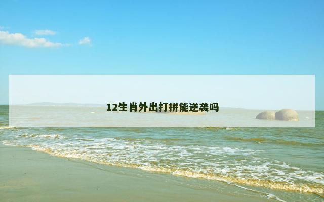 12生肖外出打拼能逆袭吗