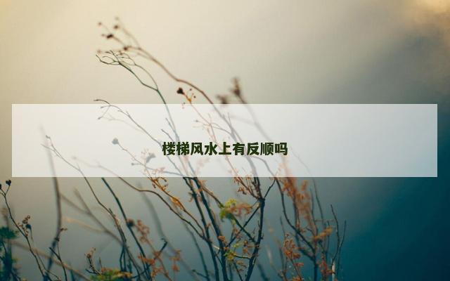 楼梯风水上有反顺吗