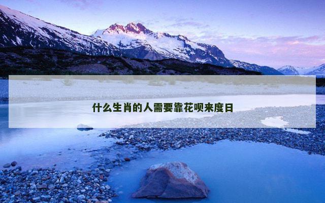 什么生肖的人需要靠花呗来度日