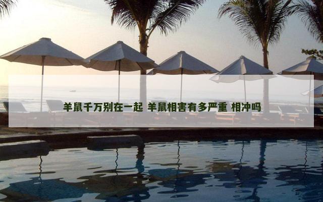羊鼠千万别在一起 羊鼠相害有多严重 相冲吗