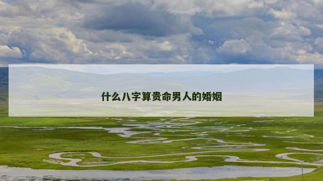 什么八字算贵命男人的婚姻