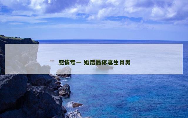 感情专一 婚后最疼妻生肖男