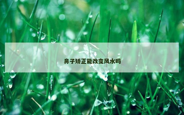 鼻子矫正能改变风水吗