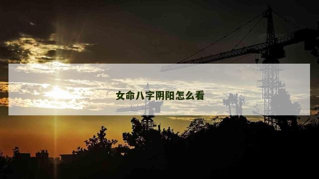 女命八字阴阳怎么看
