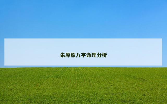 朱厚照八字命理分析
