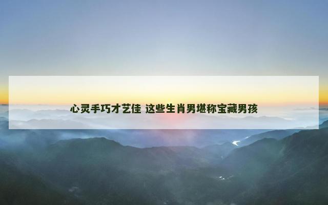 心灵手巧才艺佳 这些生肖男堪称宝藏男孩