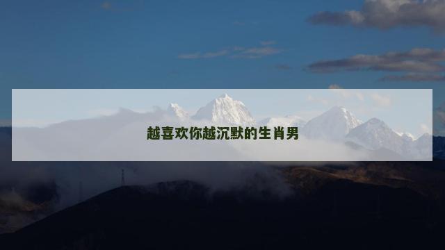 越喜欢你越沉默的生肖男