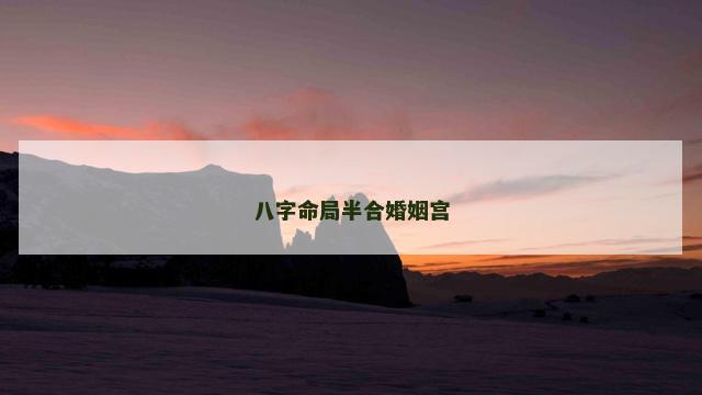 八字命局半合婚姻宫
