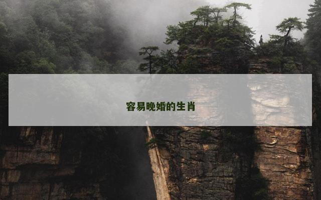 容易晚婚的生肖