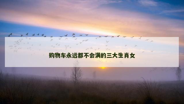 购物车永远都不会满的三大生肖女
