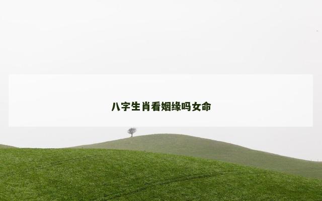 八字生肖看姻缘吗女命