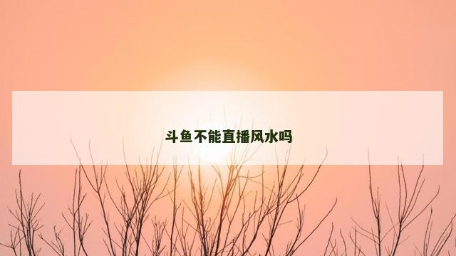 斗鱼不能直播风水吗
