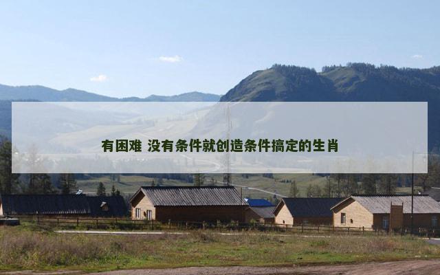 有困难 没有条件就创造条件搞定的生肖
