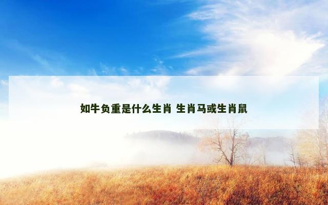 如牛负重是什么生肖 生肖马或生肖鼠