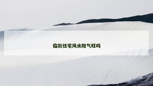 临街住宅风水阳气旺吗