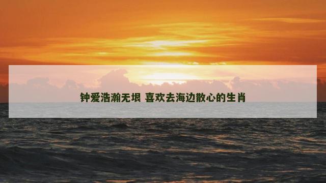 钟爱浩瀚无垠 喜欢去海边散心的生肖