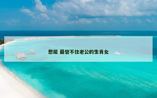 憋屈 最管不住老公的生肖女