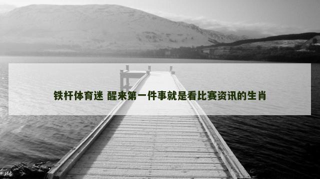 铁杆体育迷 醒来第一件事就是看比赛资讯的生肖