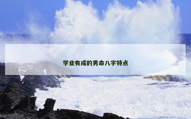 学业有成的男命八字特点