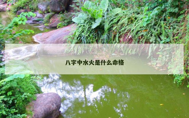 八字中水火是什么命格