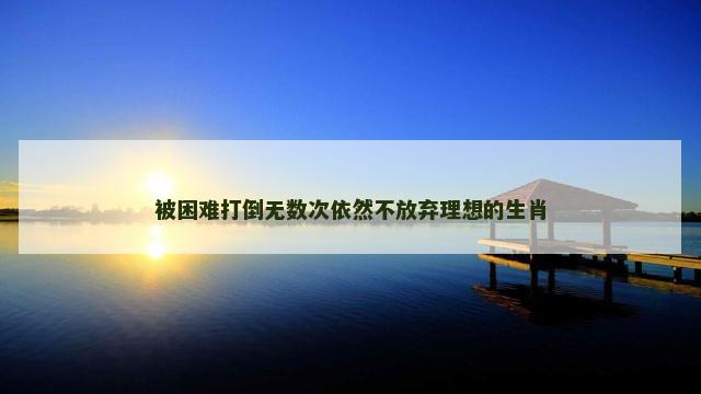 被困难打倒无数次依然不放弃理想的生肖