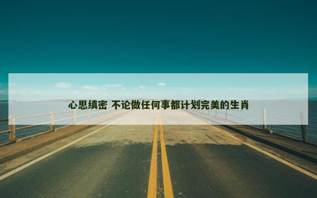 心思缜密 不论做任何事都计划完美的生肖