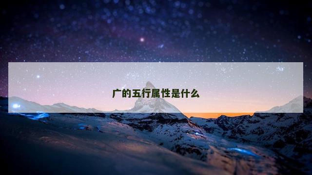 广的五行属性是什么