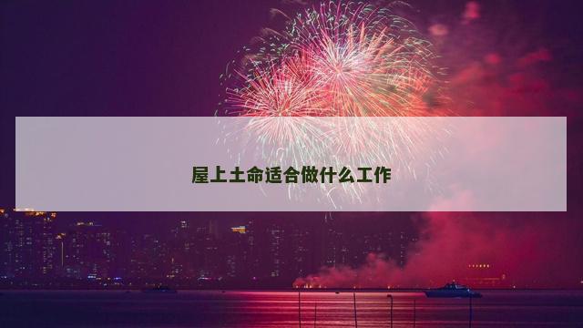 屋上土命适合做什么工作