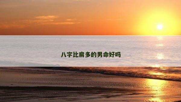 八字比肩多的男命好吗
