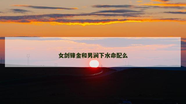女剑锋金和男涧下水命配么