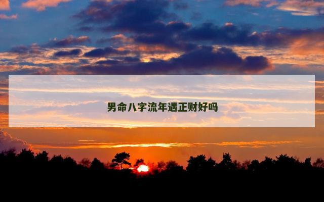 男命八字流年遇正财好吗