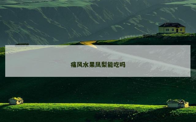 痛风水果凤梨能吃吗