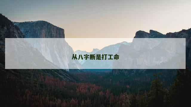 从八字断是打工命