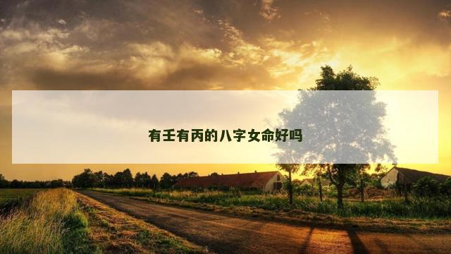 有壬有丙的八字女命好吗