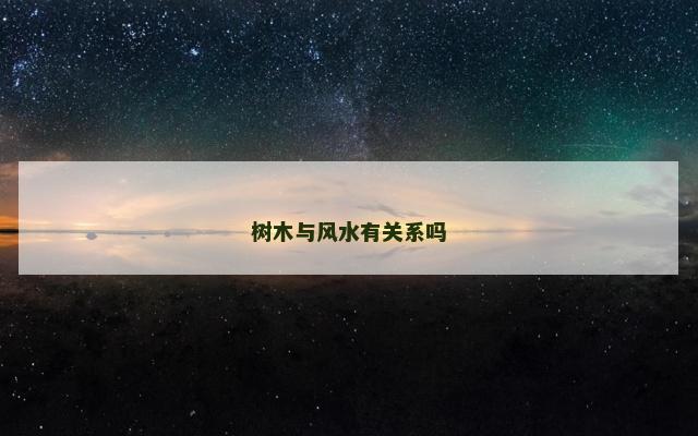树木与风水有关系吗