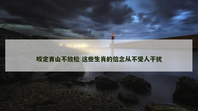 咬定青山不放松 这些生肖的信念从不受人干扰