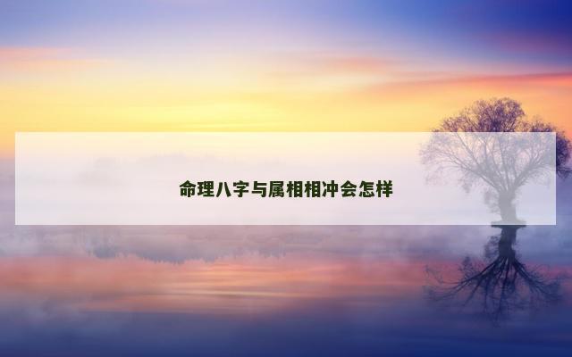 命理八字与属相相冲会怎样