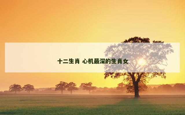 十二生肖 心机最深的生肖女