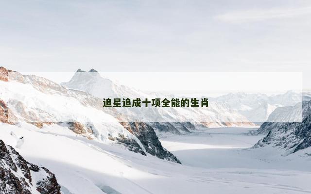 追星追成十项全能的生肖