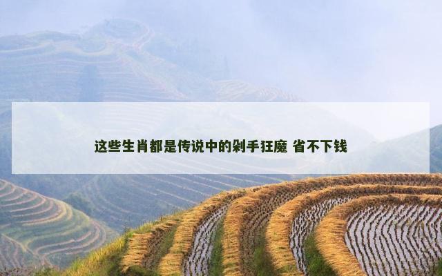 这些生肖都是传说中的剁手狂魔 省不下钱