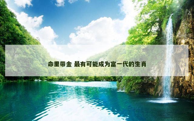 命里带金 最有可能成为富一代的生肖