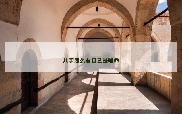 八字怎么看自己是啥命