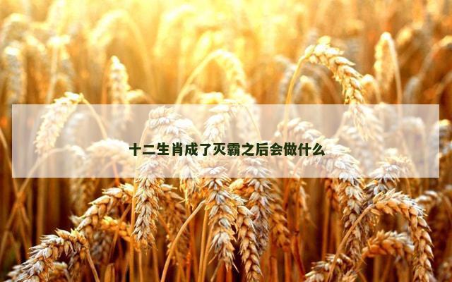 十二生肖成了灭霸之后会做什么