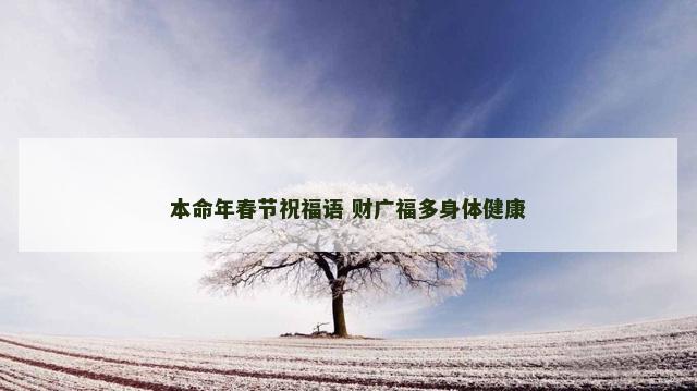 本命年春节祝福语 财广福多身体健康