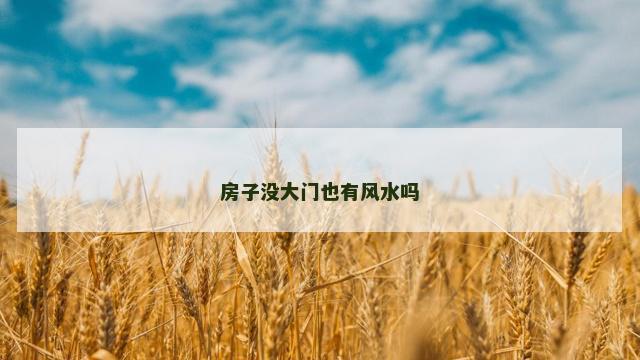 房子没大门也有风水吗