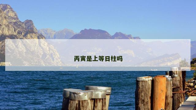 丙寅是上等日柱吗