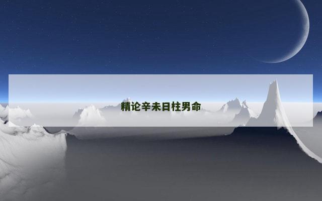 精论辛未日柱男命